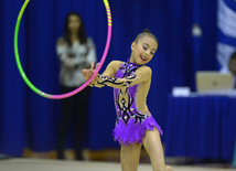 Bədii gimnastika üzrə XXII Bakı çempionatı və birinciliyi start götürüb. Bakı, Azərbaycan, 13 noyabr 2015